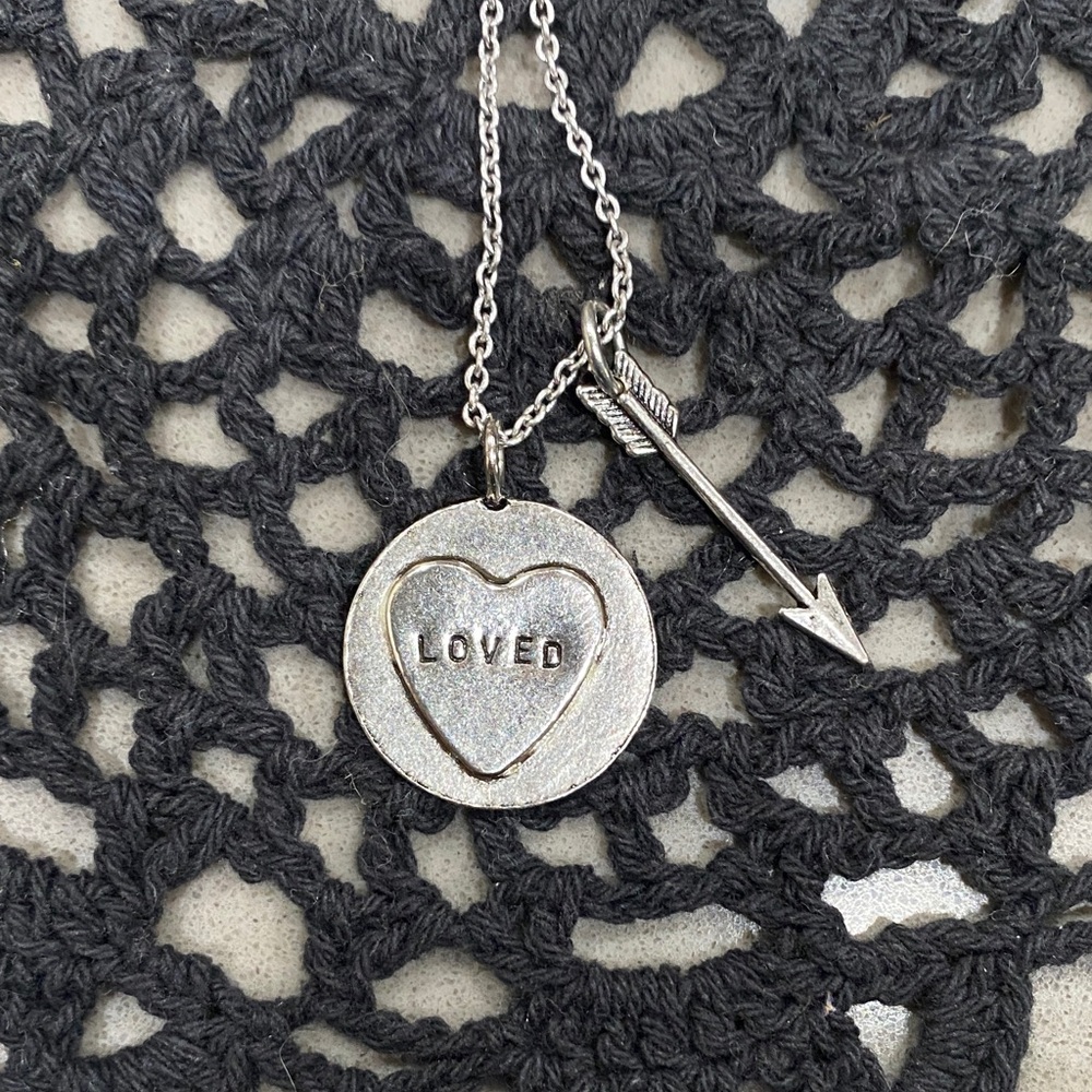 NEW alisa michelle silver 'loved' necklace